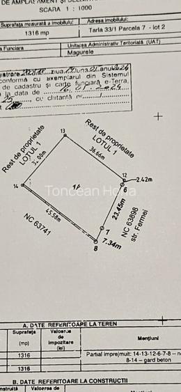 Teren Comuna Măgurele la   granita cu sectorul 5 strada fermei , atomistilor  - 4
