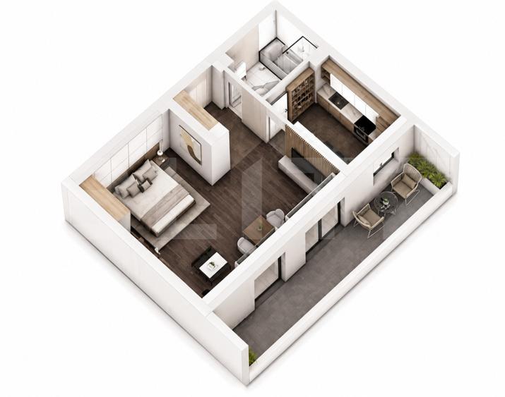 Studio, 56.22 mp, ansamblu cu 0% Comision la Achiziție, zona Calea Severinului