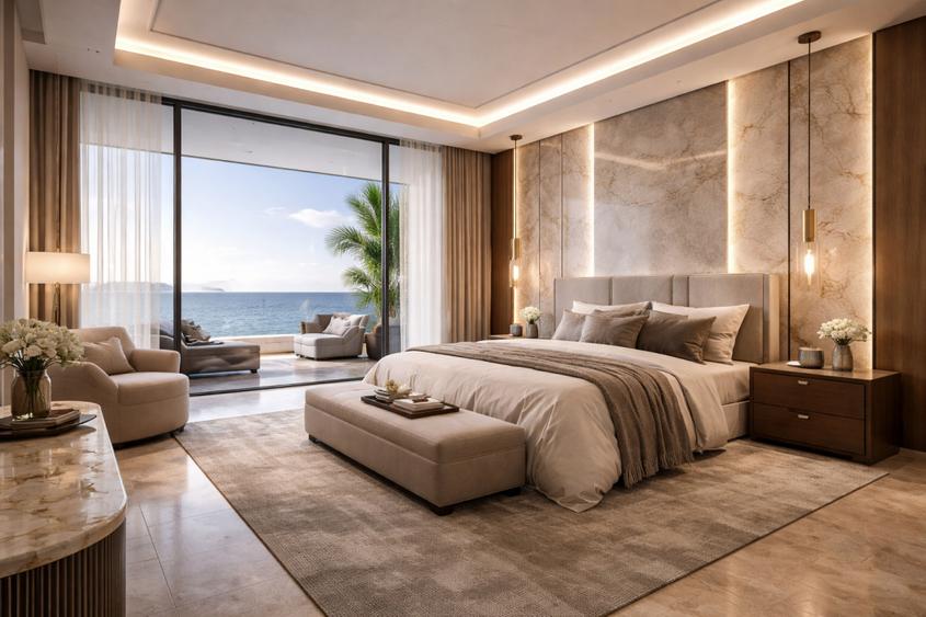 Penthouse Olimp – 139 mp | etaj 15 | panoramă frontala la mare, finisaje Tempini