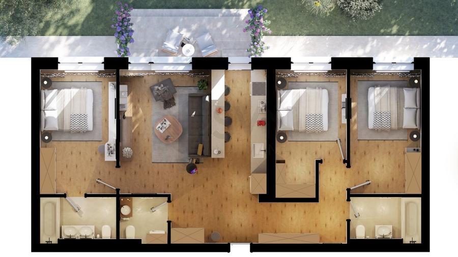 REA1029167 Tunari Sunlight Residence 4 Camere Curte Proprie