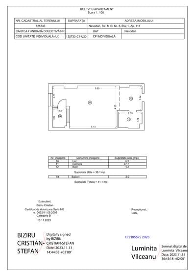 Studio spațios | Building Ștefan Lake II | 41,1 mp