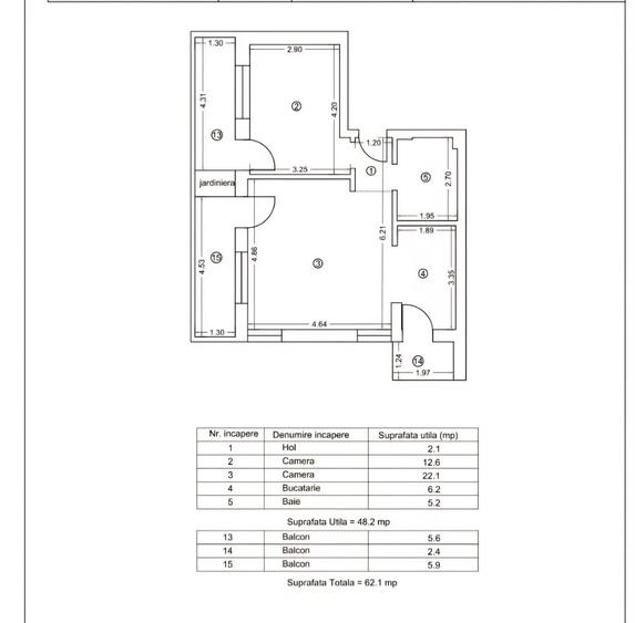 Tomis plus-apartament 2 camere cu 2 balcoane
