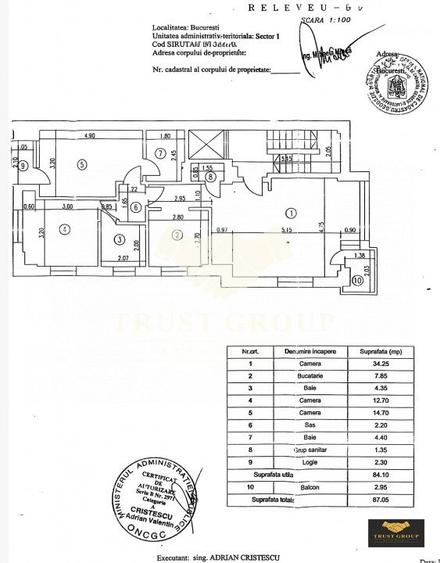 Apartament 3 camere - Primaverii | Imobil 2002 | Loc de parcare