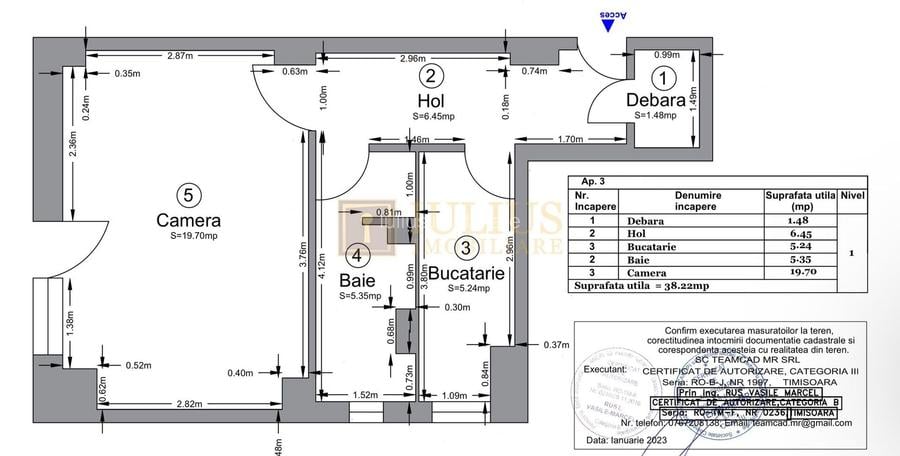 1 camera| apartament frumos| vis a vis de Uranus Plaza| etaj 1 - 10