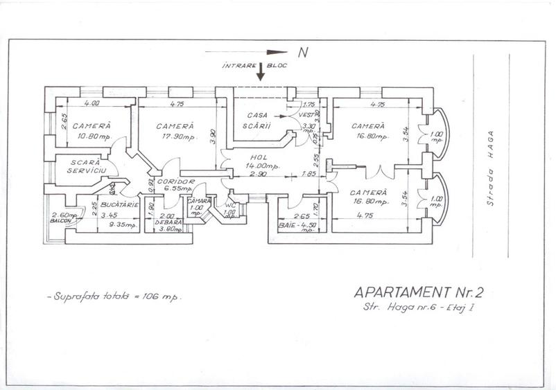 Apartament 4cam, 106mp util, ultracentral