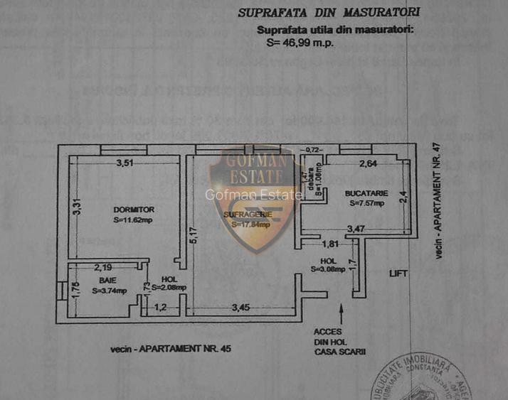 2 camere Tomis II Mircea cel Batran Spitalul Județean 48mp etaj 1 centrala gaz - 8