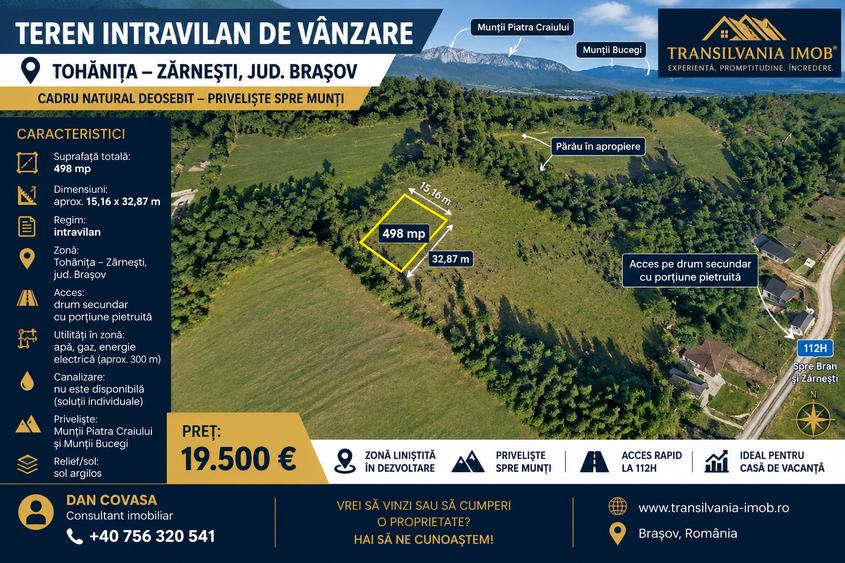 Teren rezidential Bran – Tohanita zona de case