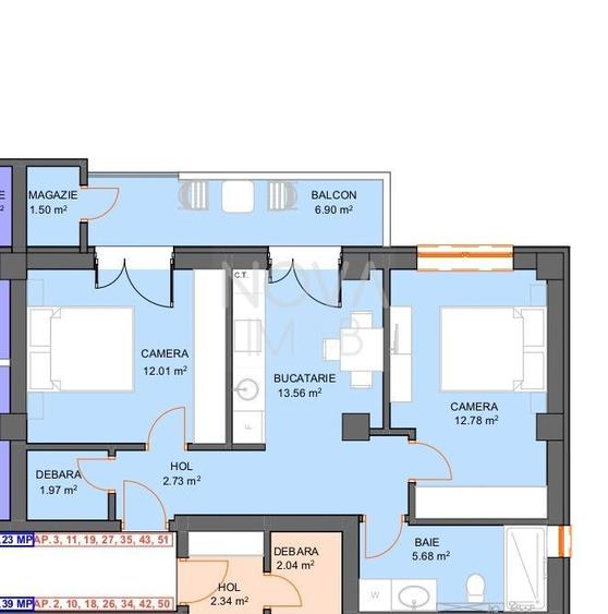 Apartament - 2 camere, decomandate - Str. Doamna Stanca