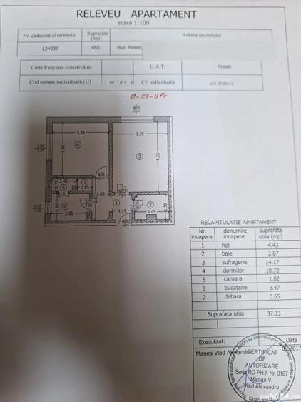 Apartament 2 camere, 37 mp, zonă Vest