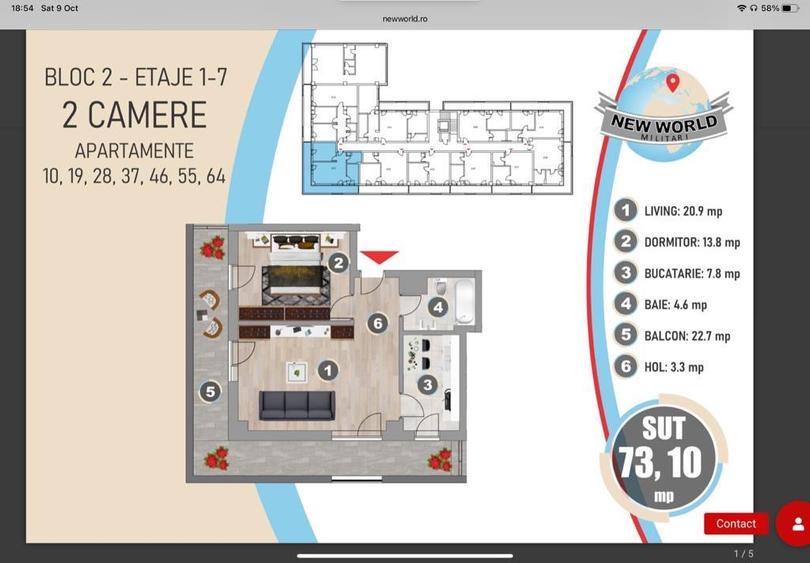 2 camere-Complex Rezidențial- New World Militari-Iuliu Maniu- Drumul Osiei-Metro
