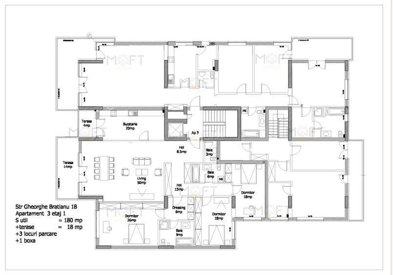 APARTAMENT 4 CAMERE LUX KISELEFF 3 LOCURI DE PARCARE INCLUSE - 7