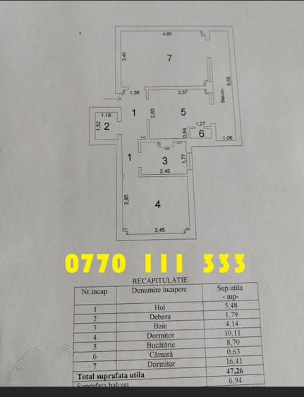 - Apartament 2 camere 54mp, confort 1 decomandat, Zona Garii Victoriei