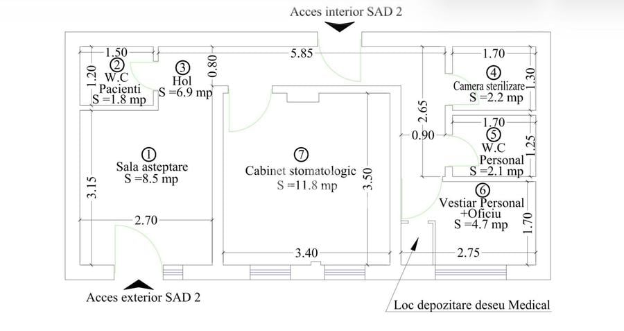 Cabinet stomatologic, autorizat si avizat DSP, de inchiriat, Fabric.