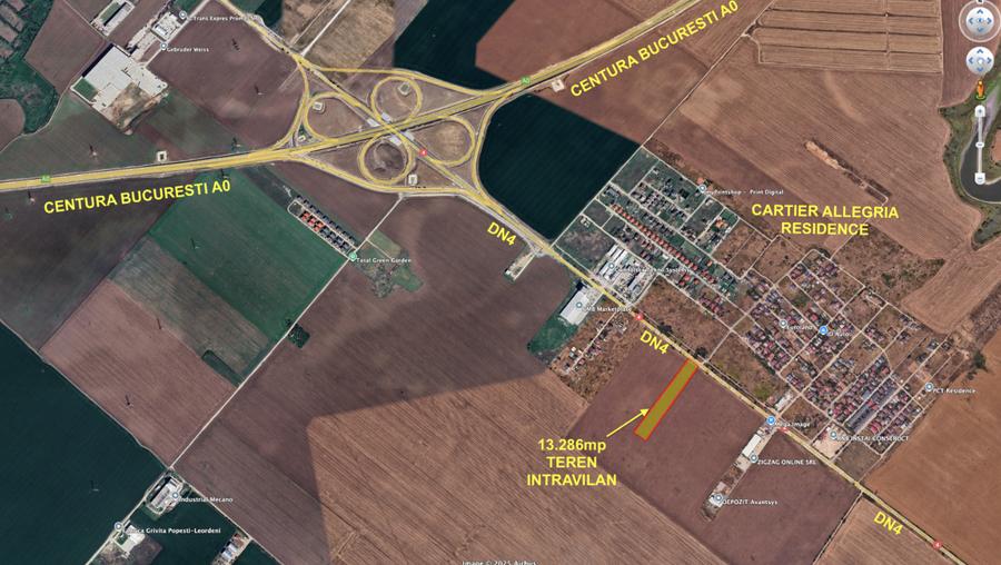 OCAZIE 13.286mp teren intravilan A0/DN4 Popesti Leordeni, gaze, curent