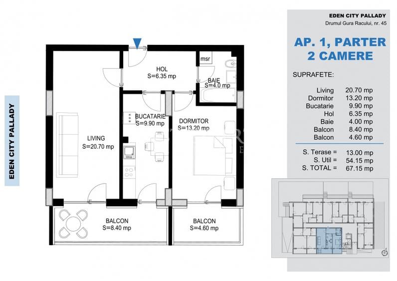2 Camere decomandate | Parcare inclusa | Comision 0% | Pallady