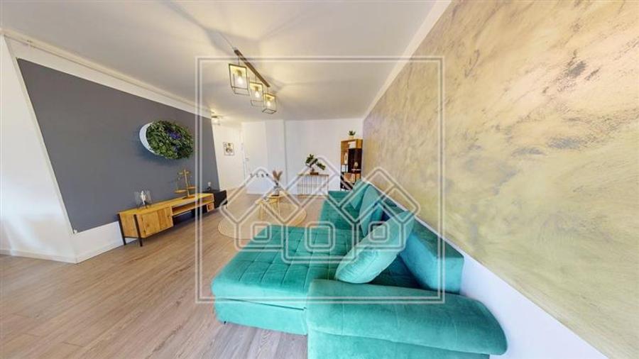 Apartament 3 camere, 2 bai, 2 terase, mobilat si utilat confort lux