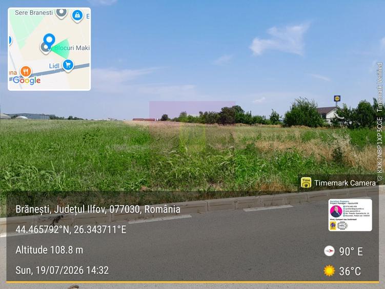 Branesti - Teren 3300 mp vizavi de blocurile Makita