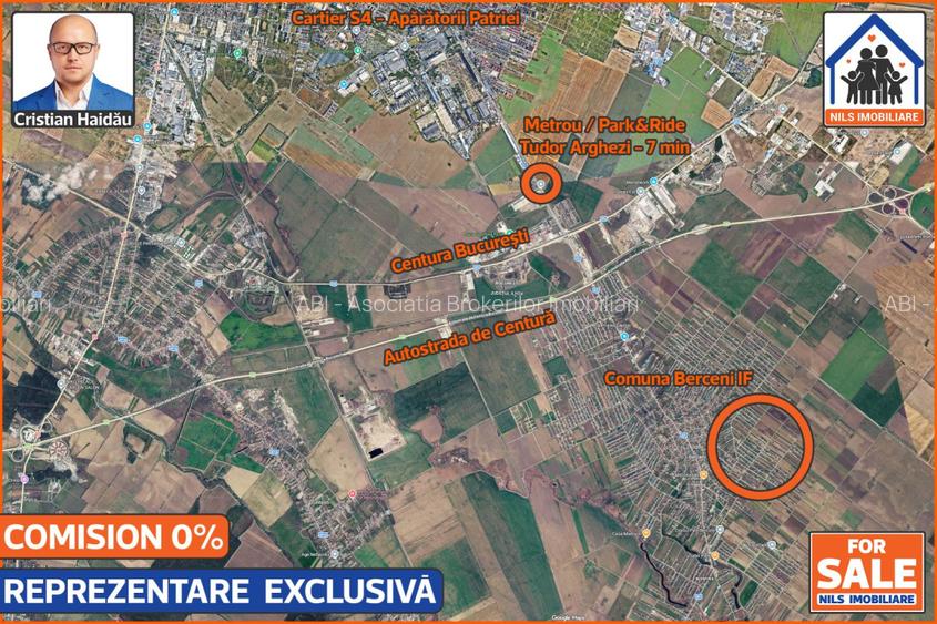 Teren pt casa in Comuna Berceni Ilfov | 350mp (21.4x16.4) | Comision 0 - 5