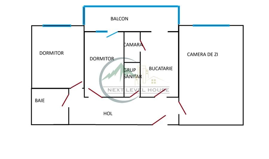 Apartament 3 camere, decomandat