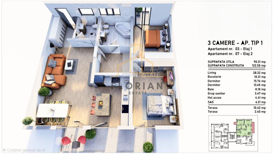 Apartament 3 camere, bloc nou, Braytim - Comision 0% - 2