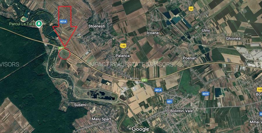 Teren cu deschidere de 97.66ml la Autostrada A1 | 14.103mp - 2