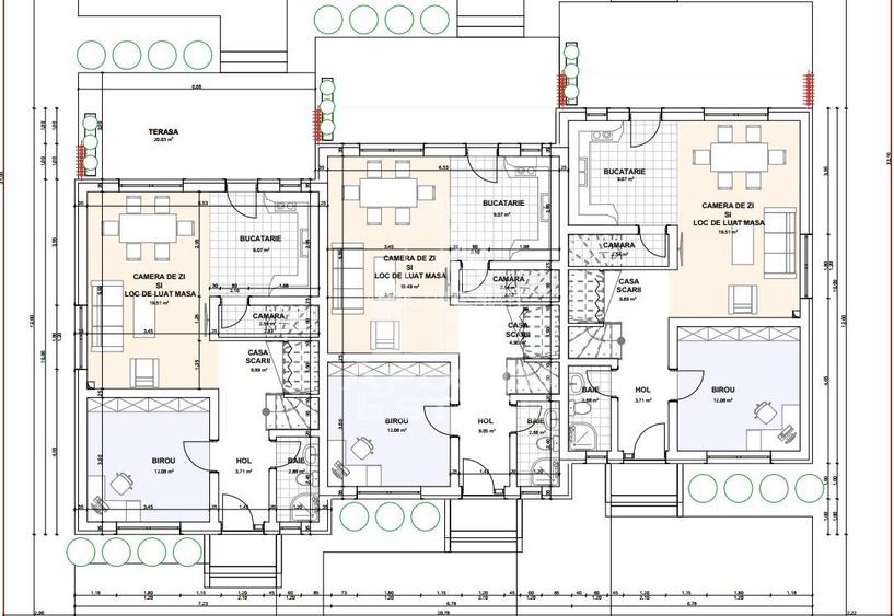 Triplex la gri, teren 284mp, pompe caldura, zona Plopi - 1