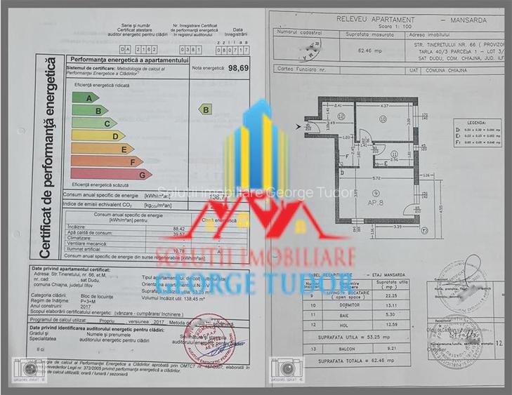 Apartament 95 mp, 2 camere + mansarda,  Str. Tineretului Nr 66,  Chiajna - 20