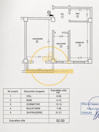 Apartament 2 camere | etaj intermediar, 56mp | Decomandat // Pacurari - Kaufland - 7