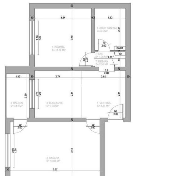 Apartament de 2 camere, 56 mp, centrala, balcon, zona Aviației - 8
