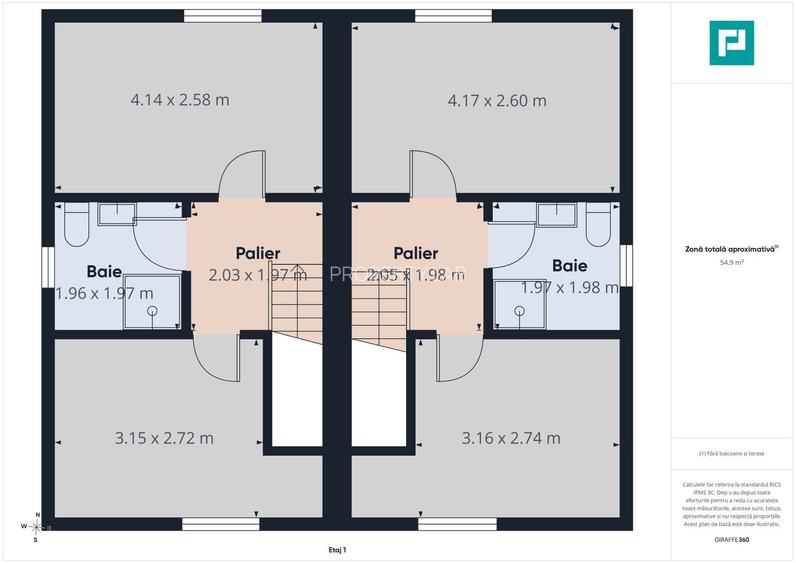 Două duplexuri cu 6 camere, 114mp, zona Confecții - 25