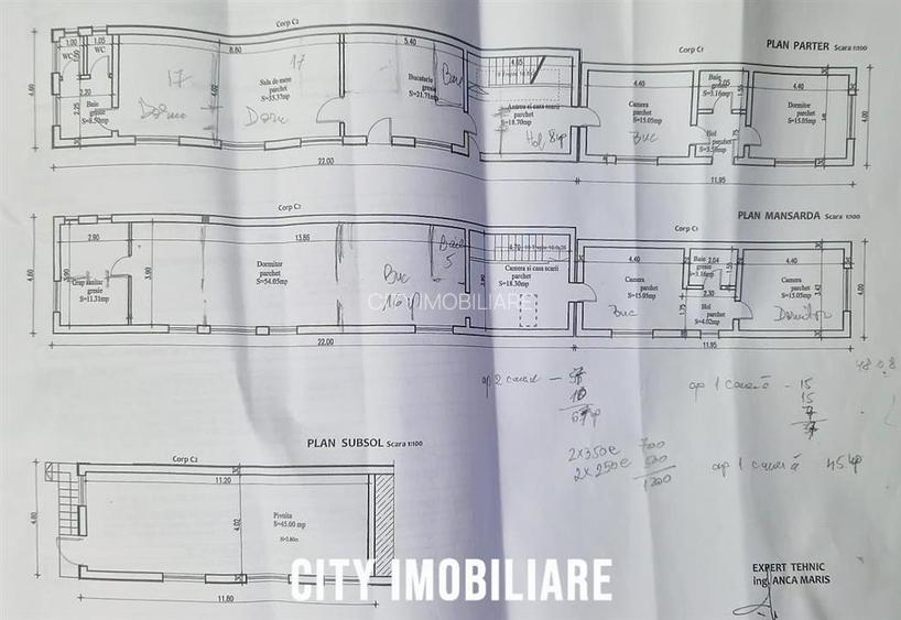 Spatiu birouri D+P+M, 240 mp utili + depozit 45 mp, teren 518 mp, Baciu, zona Pe - 4