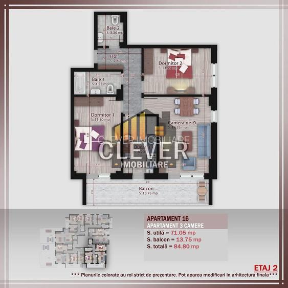 Apartament 3 camere, Comision 0% Metrou Teclu - Pallady - 1