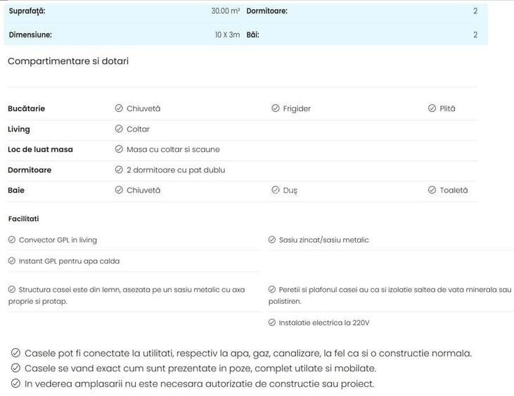 Casa mobila Nordstar RRC31 - 30 mp, complet mobilata si utilata - 16