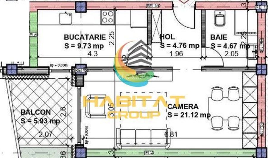 Mihai Bravu Garsoniera decomandata 46 mp la 5 minute metrou - 2