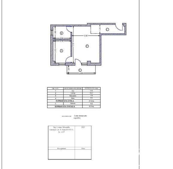 Intabulat! Mutare imediata. Ap 1 camera, etaj 1, 41mp + loc de parcare - 6