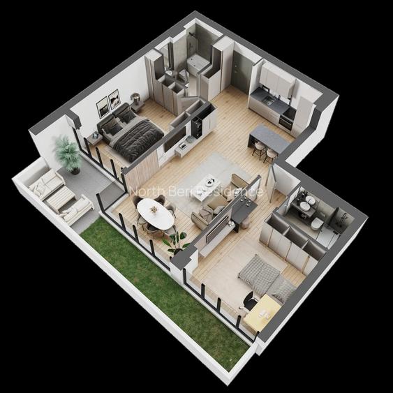 Apartament de Lux cu 3 Camere cu grădina privată, Complex Rezidențial NORTH BERI - 1