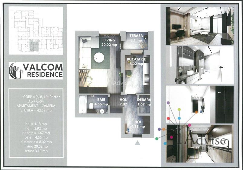 Valcom Residence Bartolomeu, Garsonieră, terasa 3.1 mp, Comision 0 - 7