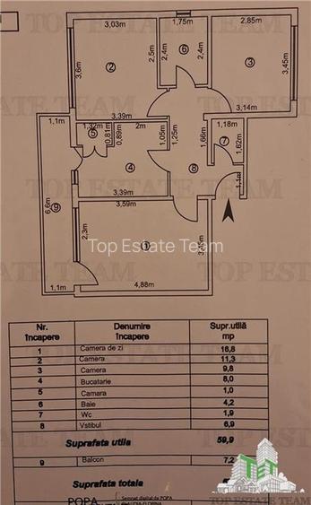 Apartament elegant - 3 cam - vanzare - Obor - Braila - 9