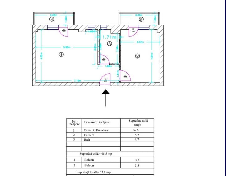 Ozana | 2 Camere | Metrou 12min | Centrala | Parcare | 2 Balcoane - 18