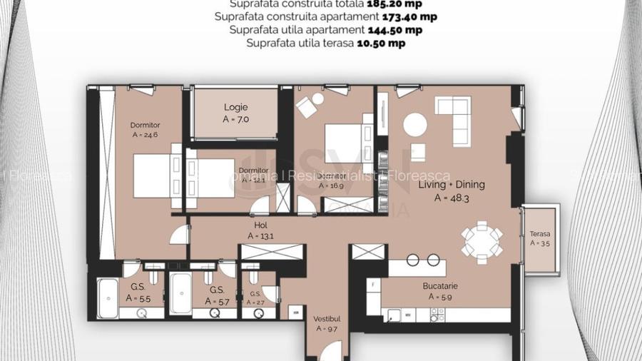 REA1028497 Apartament 4 camere l High End l Padurea Baneasa l Cortina - 3