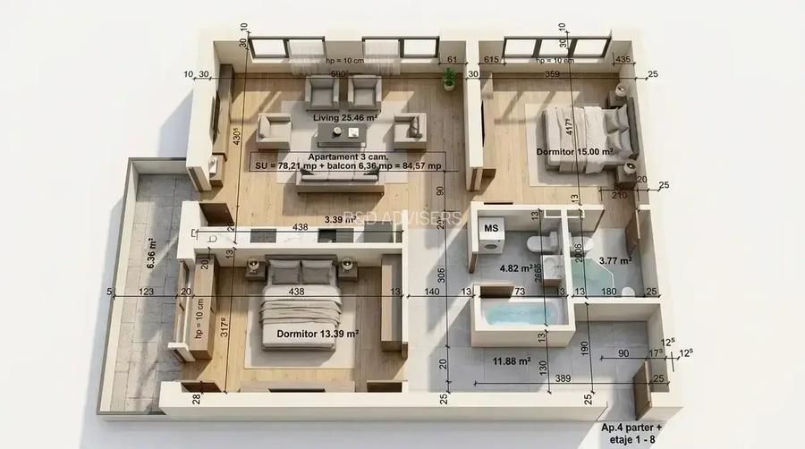Apartament 3 camere | Marriott | Finisaje Lux | Comision 0 | - 9