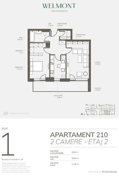 Dezvoltator, Apartament doua camere , Welmont/Rokman - 6
