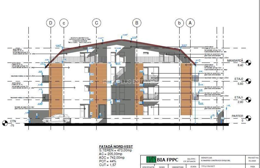 Teren cu autorizatie de construire P+2+M - zona Colentina - 2
