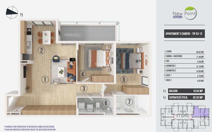 Apartament 3 camere Pipera - Avans 10.000 euro - 4