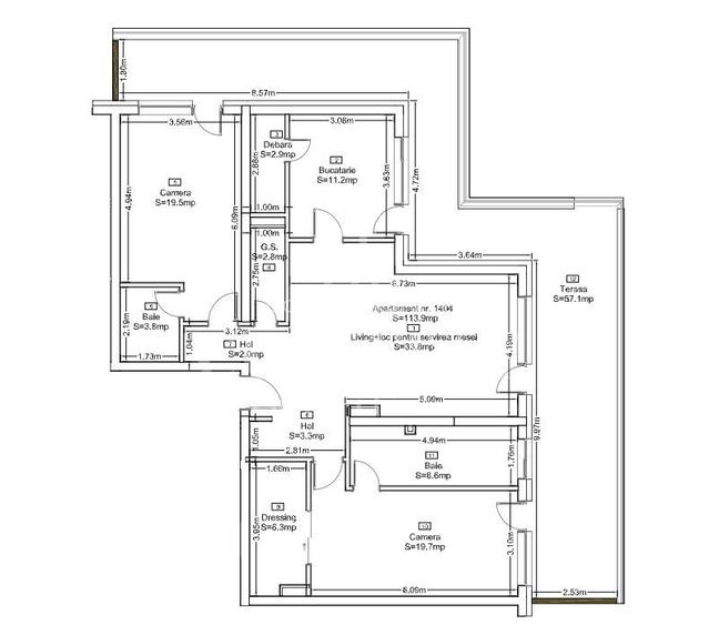 Penthouse 3 camere | Orientare Sud-Vest | 0% comision | Seasons - 1