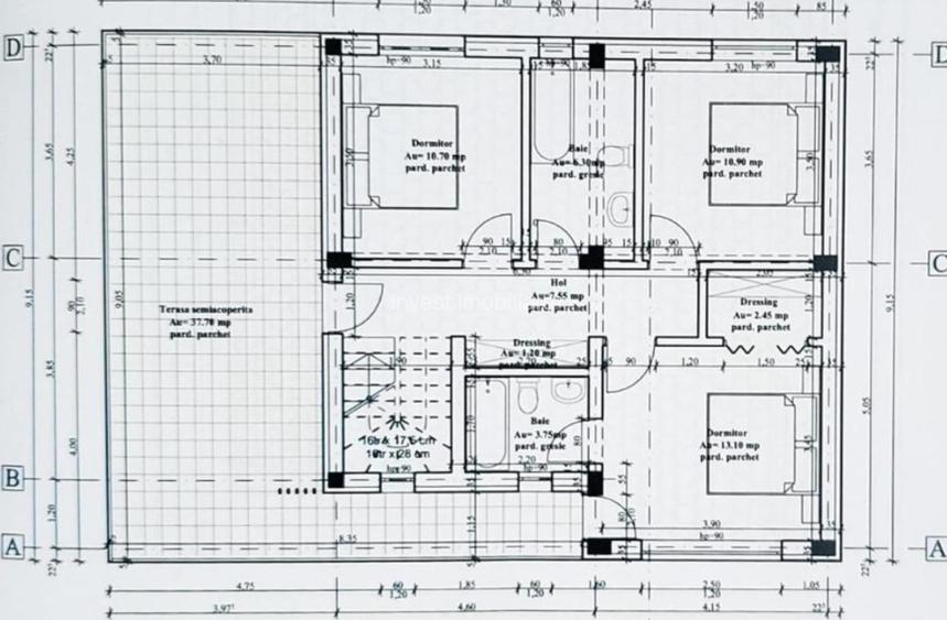 Casa individuala , 4 camere, 3 bai, garaj 26 mp , terasa 40 mp, VALEA ADANCA - 28