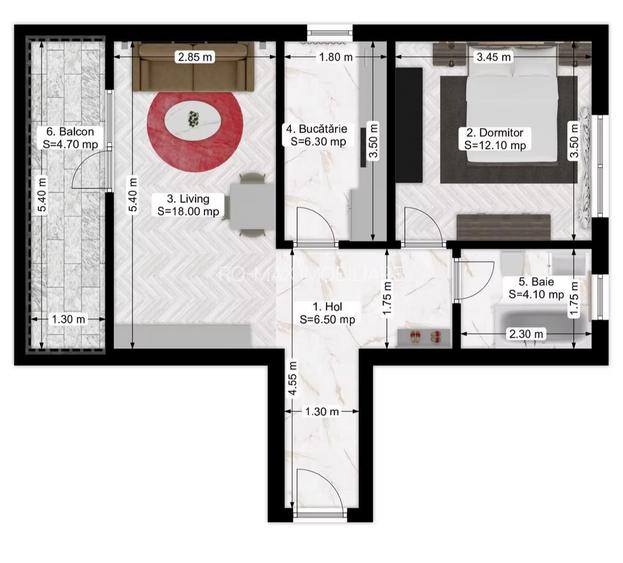Vânzare ap 2 camere + loc parcare subteran bloc 2025 etaj 1 - 12