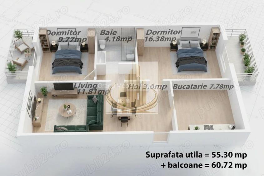 Apartament 3 camere decomandat | Zona Lipovei | Et 2 | Investitie - 9