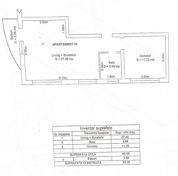 Apartament 2 camere, decomandat - spatios, mobilat si utilat - Zona Trei Stejari - 20