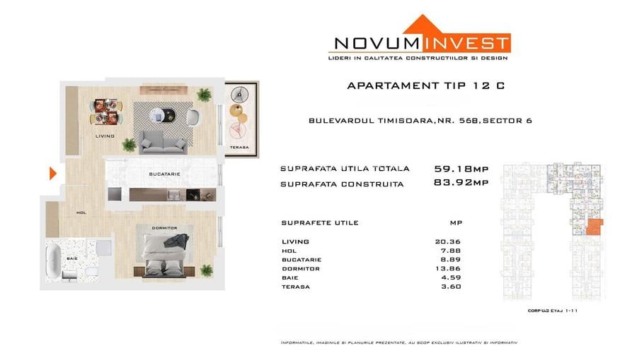 Apartament 2 camere , in apropiere de Metrou Gorjului Comision 0% - 2